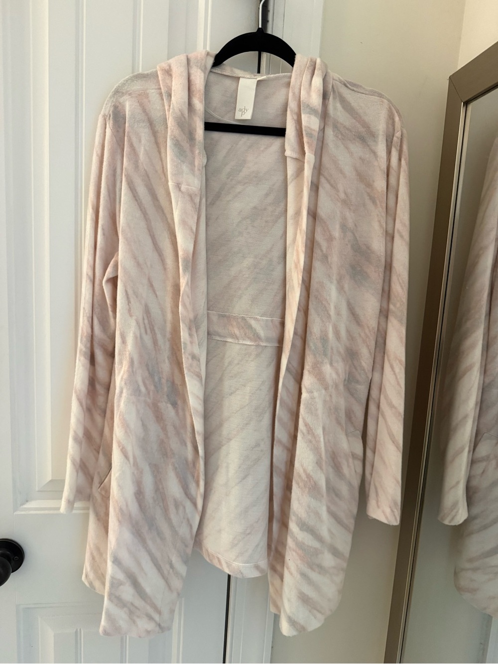 Women's Soft Knit Hooded Robe Cardigan - Blush Pink